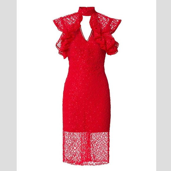 Alexis Dresses & Skirts - NWT Alexis red cutout lace midi dress M